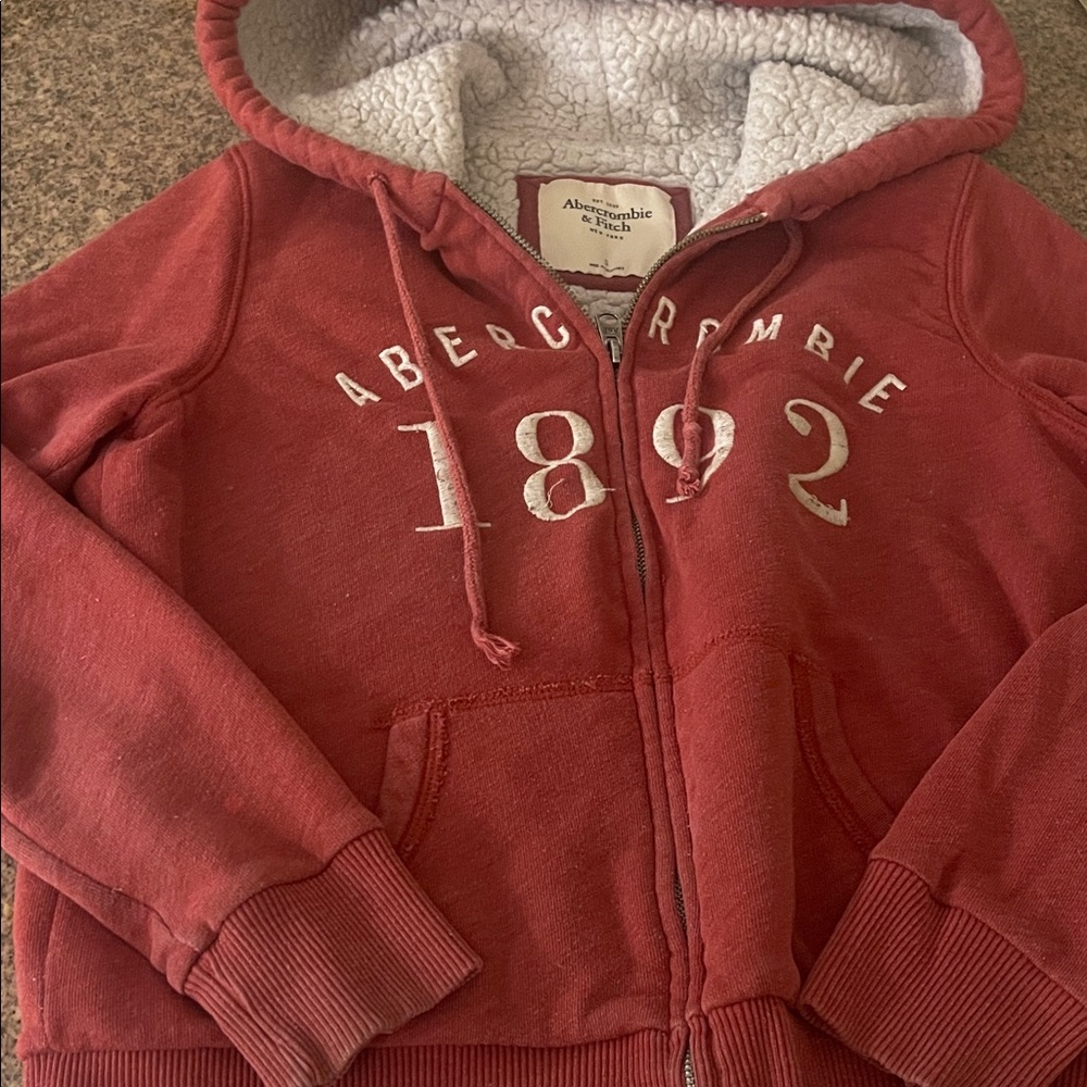 Abercrombie & Fitch woman’s Hoodie in Brick Red Y2K